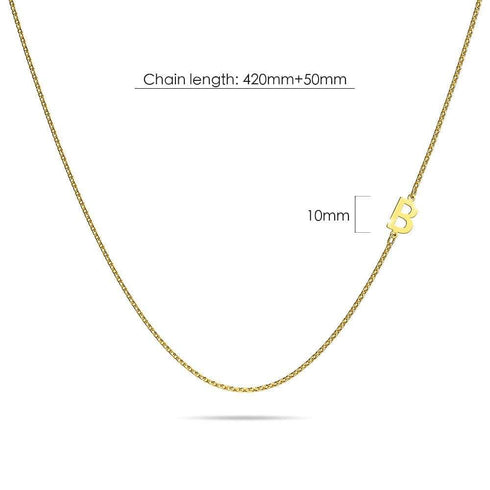 Bold Alphabet Letter Initial Charm Necklace in Gold Tone